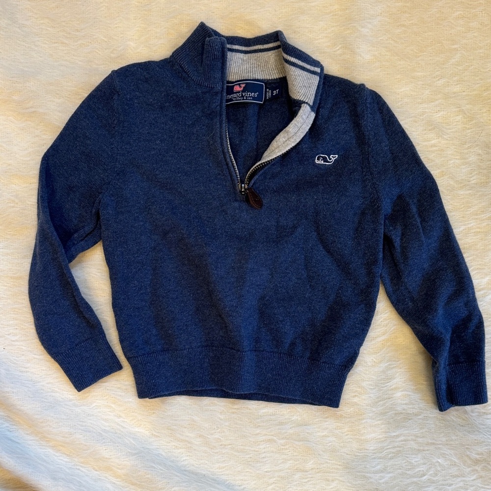 Vineyard Vines Kids Blue Half-Zip Sweater